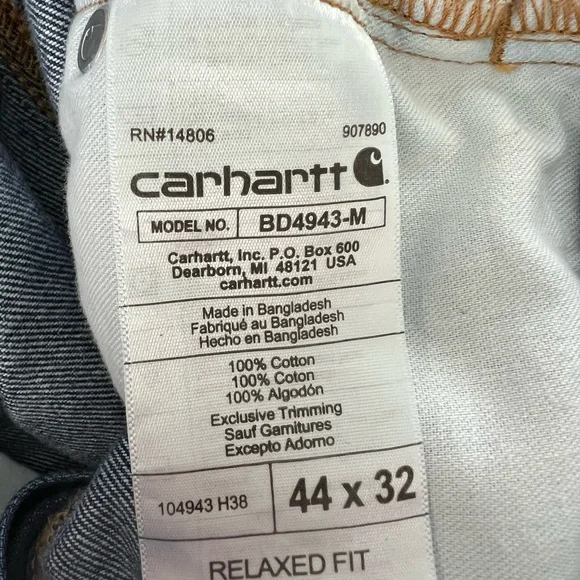 Carhartt Relaxed Fit Jeans Pants  Men's 44" x 32" - Picture 8 of 8